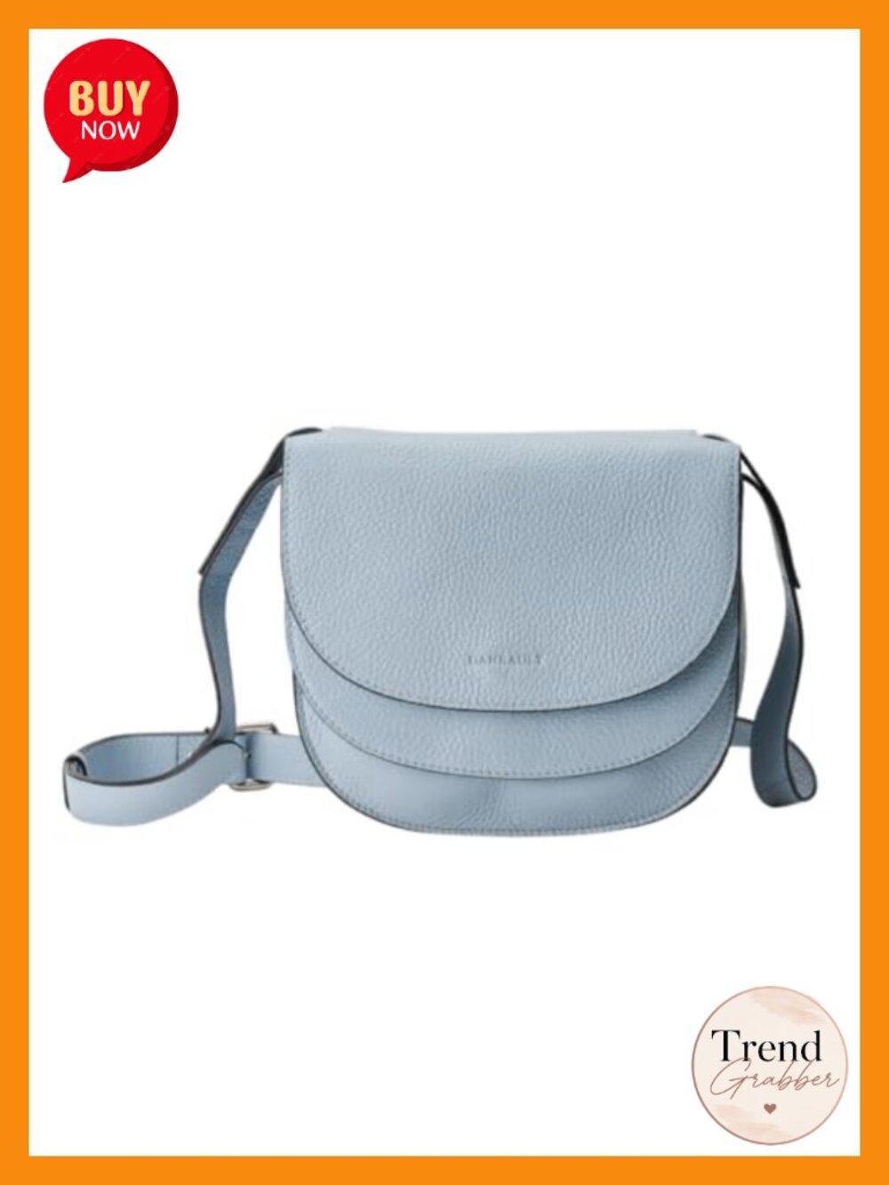 Full Grain Italian Leather Crossbody Bag Adjustable Strap Crescent